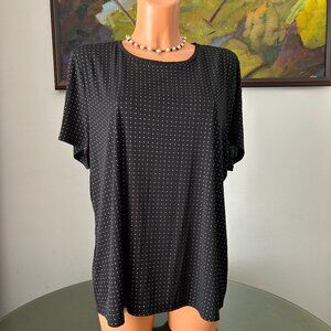 Karl Lagerfeld NWT Black Bedazzled Short-Sleeve Top